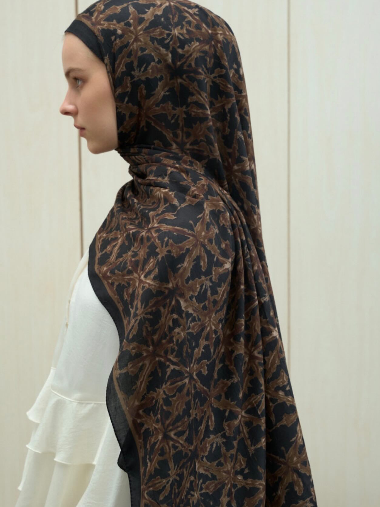 Crinkle Sjaal – Bruin/Zwart
