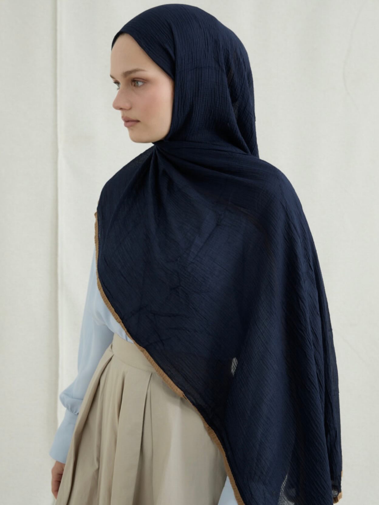 Mousseline Sjaal – Marineblauw