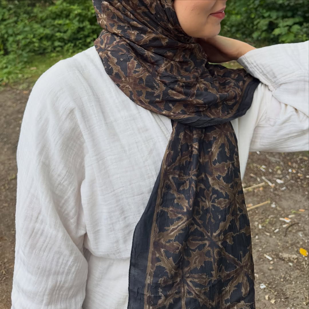 Crinkle Sjaal – Bruin/Zwart